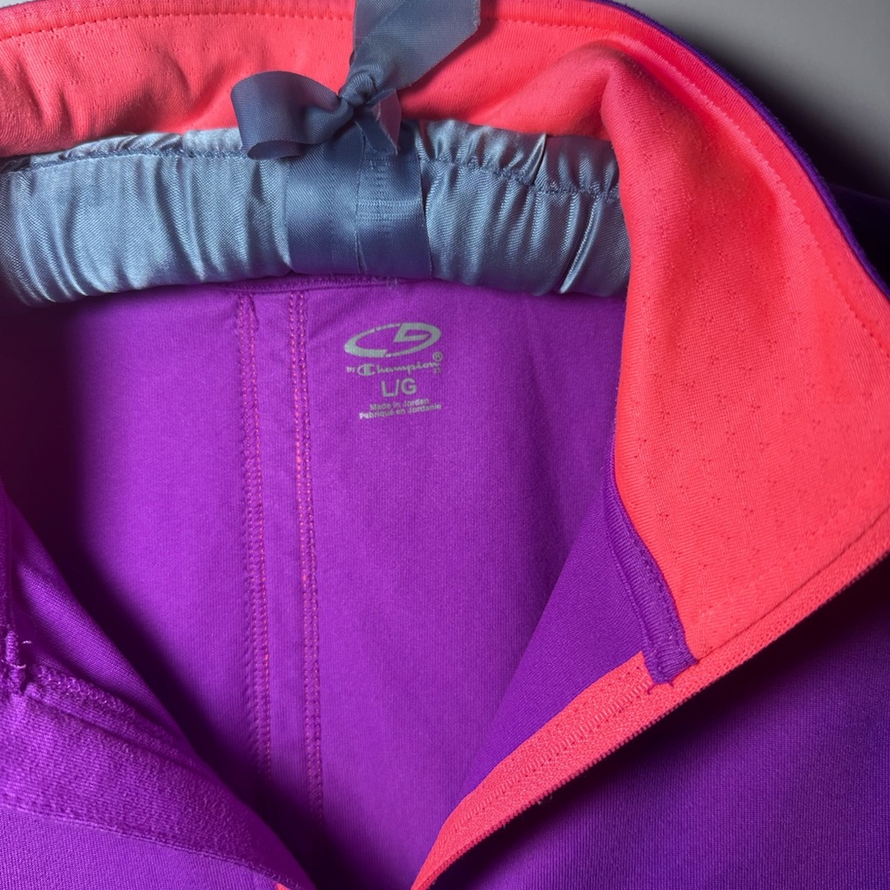 Champion C9 Purple Quarter Zip Athletic Pullover Lightweight Running Top LG - Picture 9 of 11